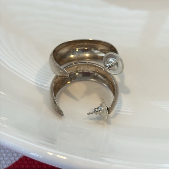 Silver Hoop Earrings - Picture 9 of 11